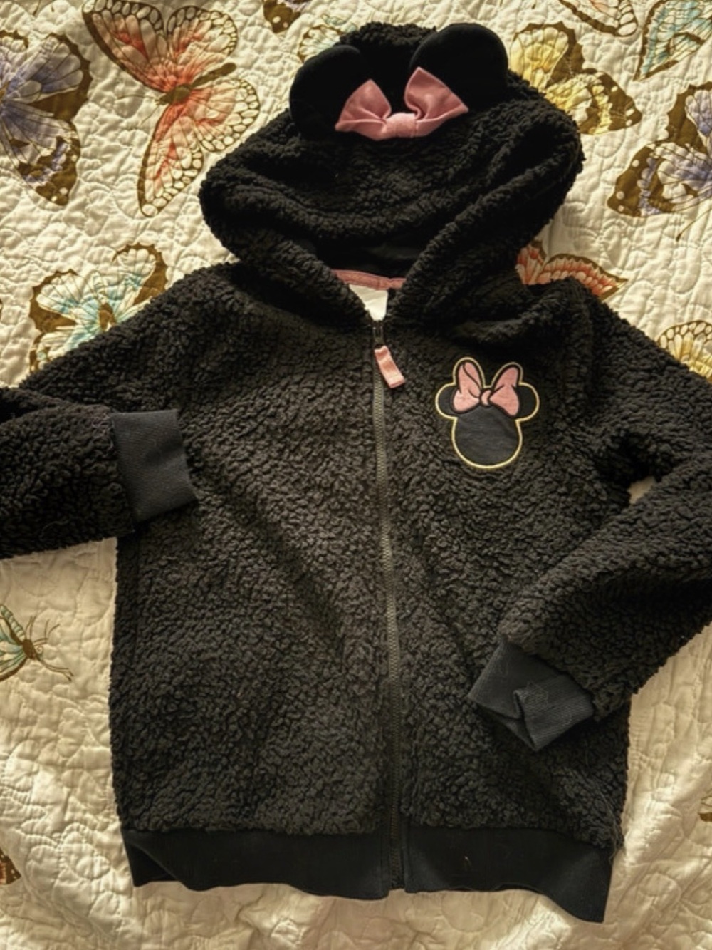 Disney Minnie Mouse Black Hooded Jacket with Minnie Ears